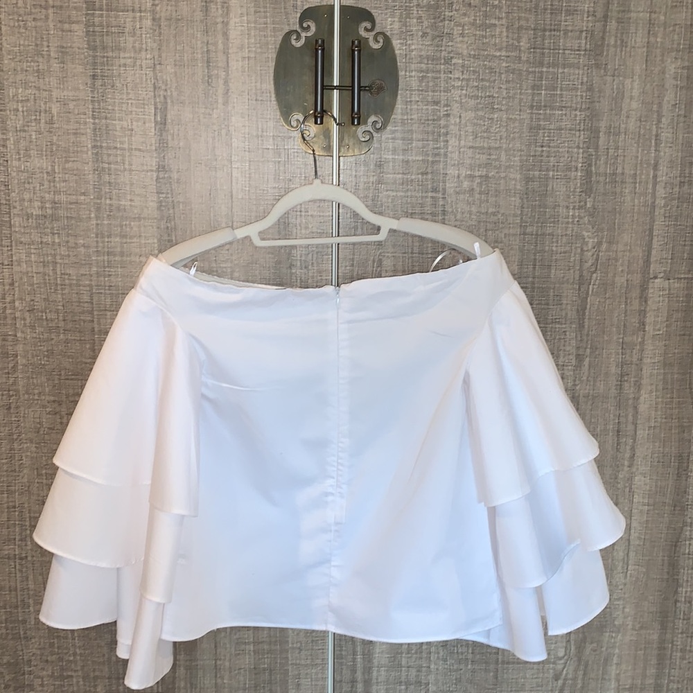 Revolve Endless Rose Tiered Bell‎ Sleeve Off The Shoulder Top - Picture 4 of 13